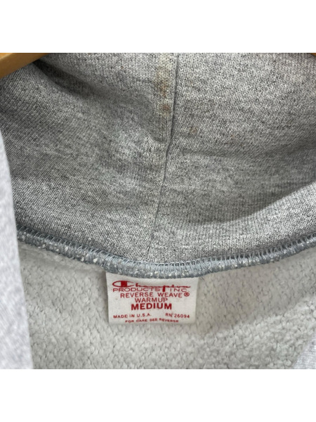 Champion パーカー(ジップアップ) REVERSE WEAVE/単色赤タグ/ジップパーカー/M