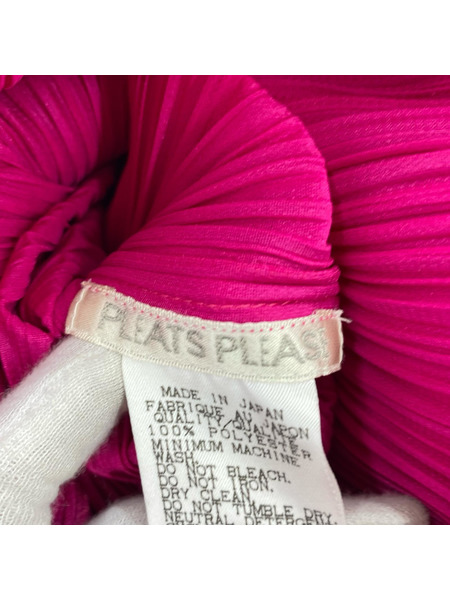PLEATS PLEASE 長袖ワンピース ロング ピンク (2)