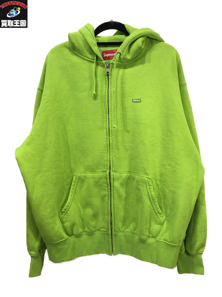 Supreme 24SS Overdyed Small Box Zip Up Hooded SweatShirt/M/黄緑/シュプリーム