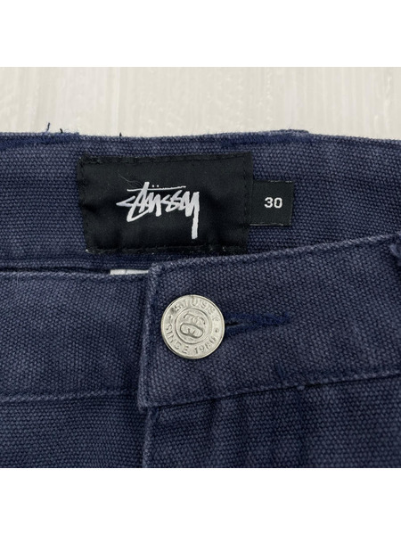 STUSSY パンツ ダブルニー コットンパンツ ネイビー W30