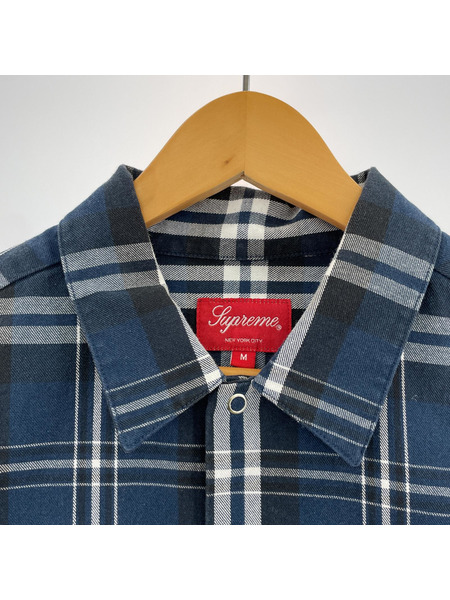 Supreme PLAID THERMAL WORK SHIRT BLUE LARGE (M)