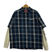 Supreme PLAID THERMAL WORK SHIRT BLUE LARGE (M)