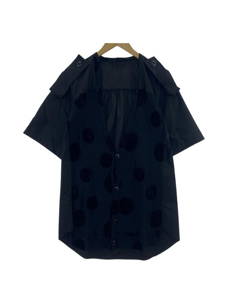 半袖シャツ LIMI feu バックギャザー ロングシャツ BLK[値下]