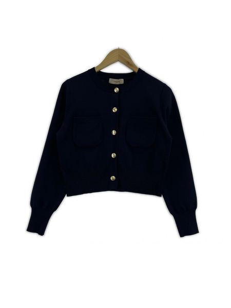 JUSGLITTY カーディガン 7分袖ニット (2) ネイビー