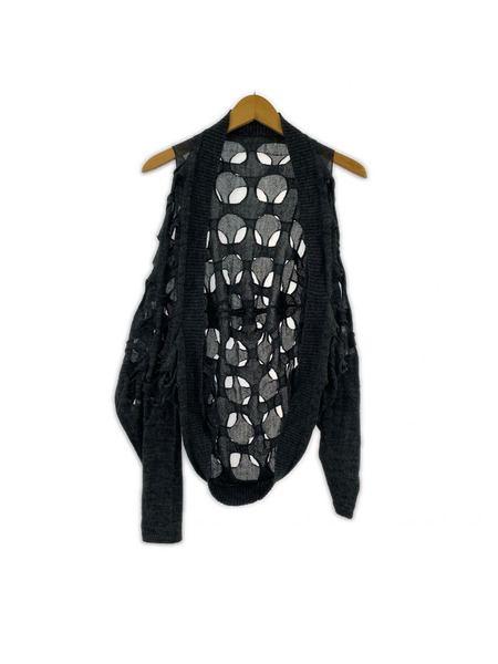 ISSEY MIYAKE カーディガン HaaT/モヘヤ/デザインニット/GRY