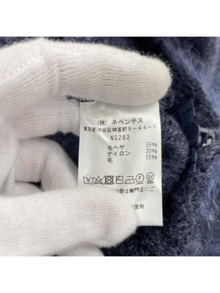 Needles Zipped Mohair Cardigan ジップモヘアカーディガン L 紺 NS283