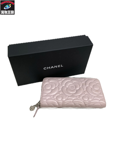CHANEL カメリア ラウンドファスナー PNK