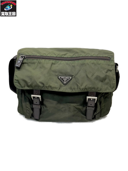 PRADA ナイロンメッセンジャーバッグ カーキ[値下]