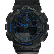 G-SHOCK GA-100-1A2 QZ腕時計 黒青