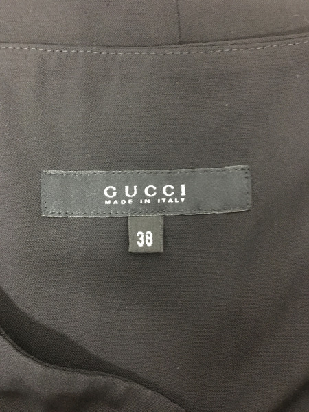 GUCCI グッチ フロントスリットミニスカート 38 黒