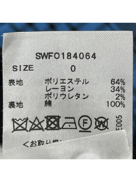 snidel パフスリーブ チェック柄ワンピース 青[値下]