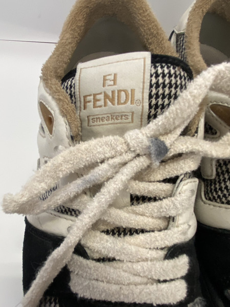 FENDI マッチ レースアップ ブラック/ホワイト ７E 1495　6　千鳥柄