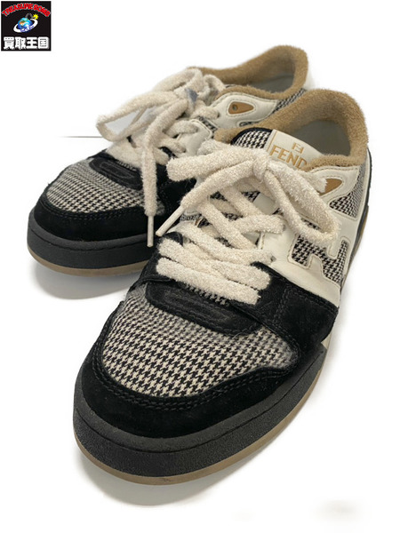 FENDI マッチ レースアップ ブラック/ホワイト ７E 1495　6　千鳥柄