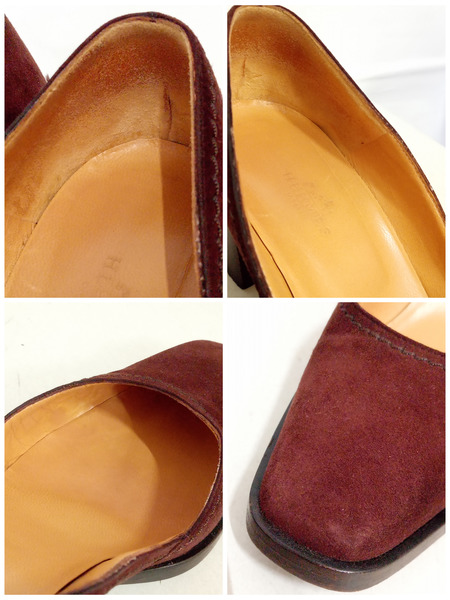 靴 HERMES スウェードパンプス 37[値下]