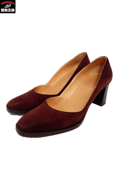 靴 HERMES スウェードパンプス 37[値下]