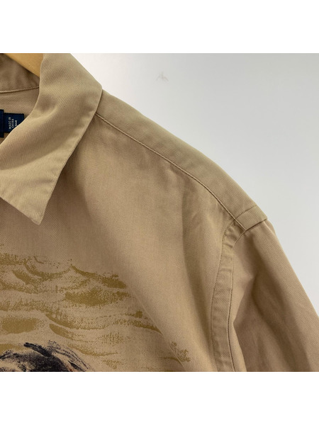 POLO RALPH LAUREN VINTAGE CAMP Cotton Aloha Shirt L BRN