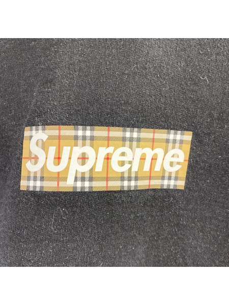 Supreme パーカー ×BURBERRY 22ss Box Logo (XXL) 黒