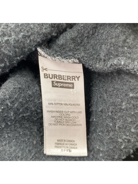 Supreme パーカー ×BURBERRY 22ss Box Logo (XXL) 黒