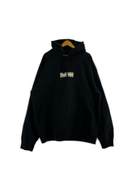 Supreme パーカー ×BURBERRY 22ss Box Logo (XXL) 黒
