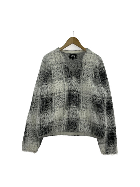 STUSSY HAIRY PLAID CARDIGAN S