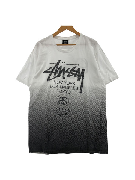 STUSSY グラデーション ワールドツアーTee L 白