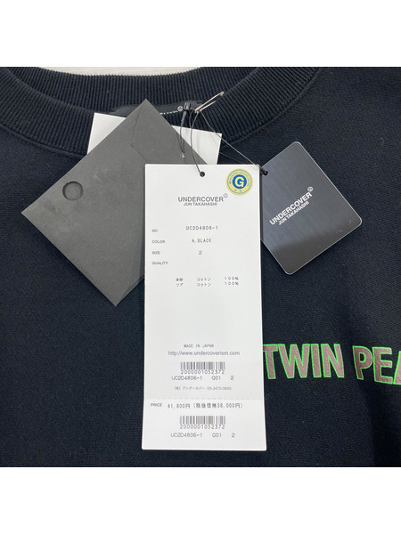 UNDERCOVER×TWIN PEAKS 総柄スウェット 黒 2 24AW