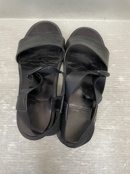 FOOT WORKS  レザー ストラップサンダル 25.5 黒