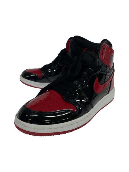 NIKE/GS AIR JORDAN 1 HIGH OG PATENT BRED/23.5cm