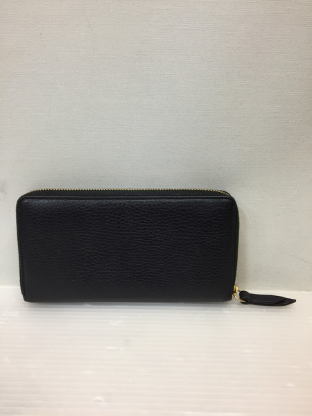 GUCCI GG レザー ラウンドジップウォレット BLK