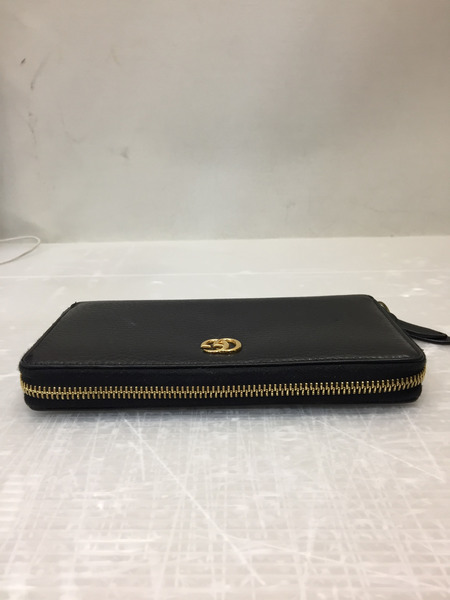 GUCCI GG レザー ラウンドジップウォレット BLK