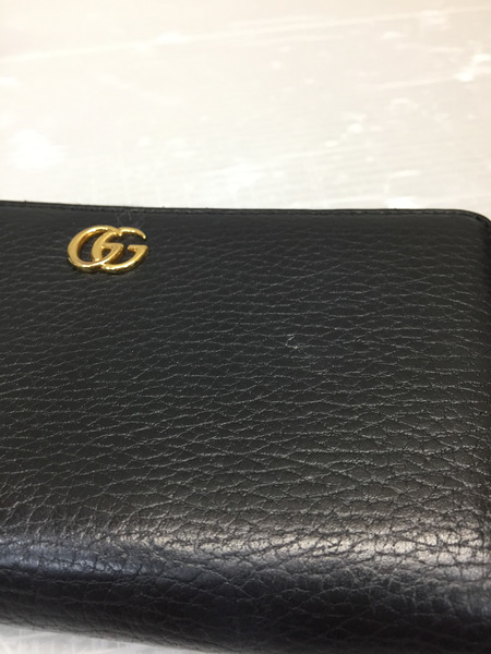 GUCCI GG レザー ラウンドジップウォレット BLK