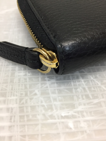 GUCCI GG レザー ラウンドジップウォレット BLK