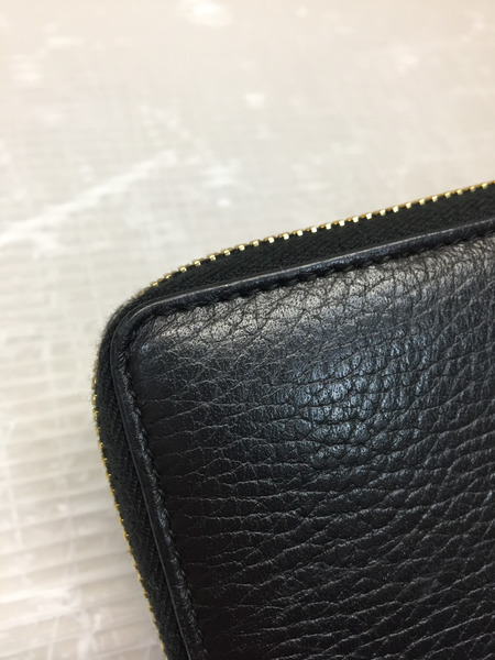 GUCCI GG レザー ラウンドジップウォレット BLK