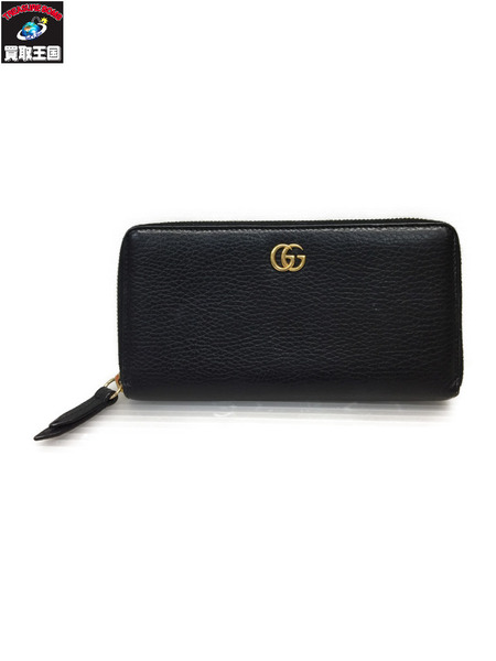 GUCCI GG レザー ラウンドジップウォレット BLK