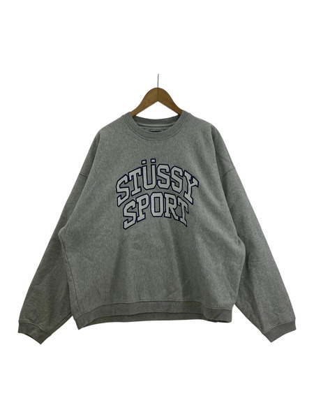 STUSSY 22AW Big Crackle Sport Crew スウェット グレー L