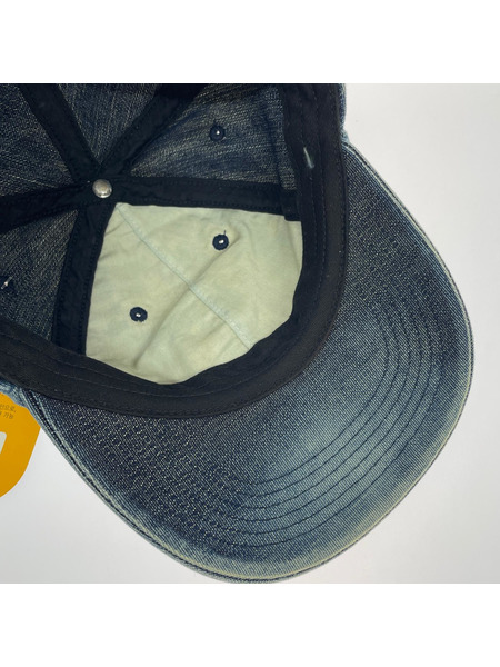 Supreme 25SS Cordura Denim S Logo 6-Panel Bleachedキャップ
