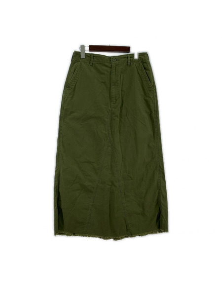 THE SHINZONE ロングスカート WASHED BAKER SKIRT カーキ 36[値下]