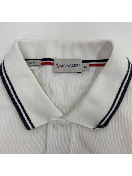 MONCLER Slim Fit S/S ポロシャツ ホワイト M