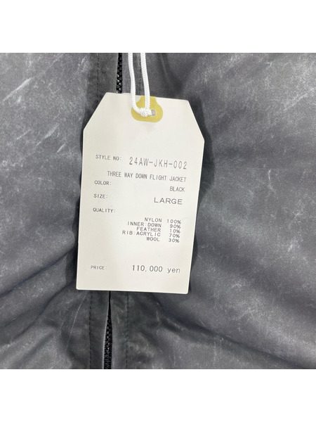 SASQUATCHfabrix. THREE WAY DOWN FLIGHT JACKET ダウンジャケット L[値下]