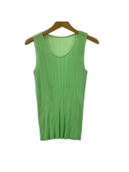 PLEATS PLEASE タンクトップ プリーツ 緑 (3)