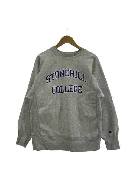 Champion/REVERSE WEAVE/STONEHILL COLLEGE/クルーネックスウェット/L