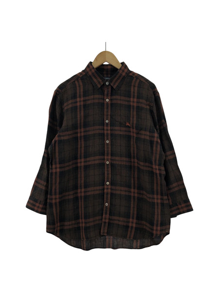 BURBERRY LONDON チェック L/Sシャツ ブラウン (L)