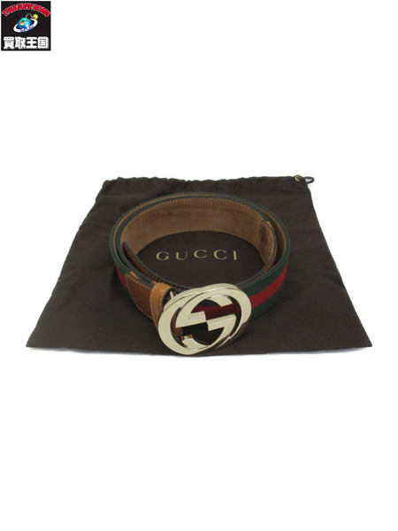 GUCCIインターロッキングGバックル シェリーライン ベルト