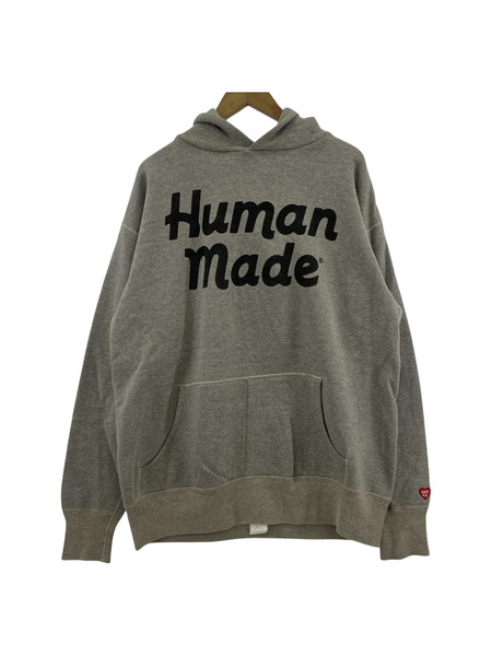 HUMAN MADE ロゴプリントパーカー（XL）グレー