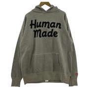 HUMAN MADE ロゴプリントパーカー（XL）グレー