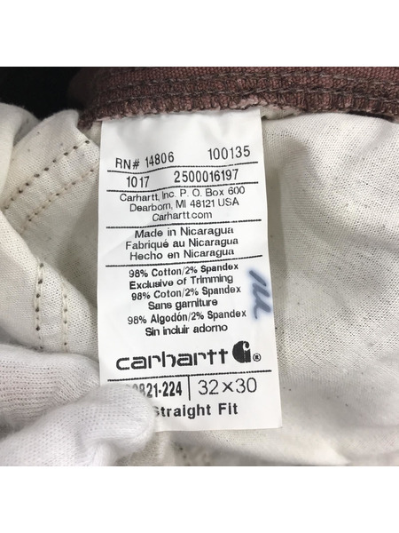 Carhartt パンツ Straight Fit ダック地 ワークパンツ 茶 W32L30