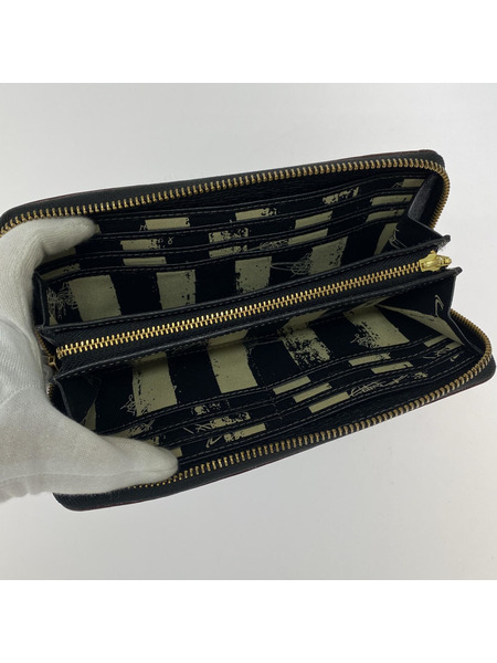 長財布 オーブ ラウンドファスナー レザー ブラック