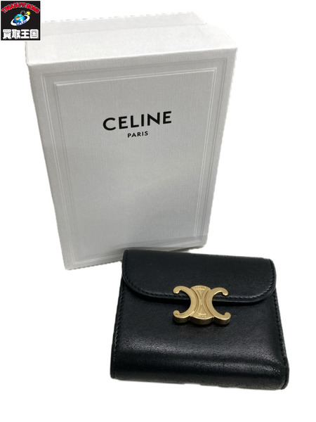 CELINE/10D783BZG/コンパクトウォレット/トリオンフ/黒