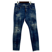 DSQUARED2 24SS Super Twinky Jean ペイント×ダメージデニムパンツ 46