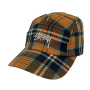 STUSSY キャップ チェックジェットキャップ オレンジ